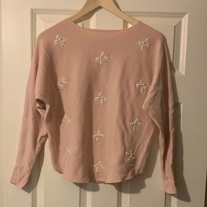Chic Pink Women's Sweatshirt with Embellishments